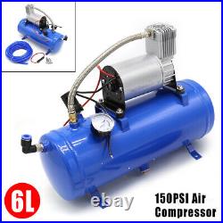 Air Compressor 150psi with Universal 6 Liter Tank Train Air Horn Kit DC 12V New