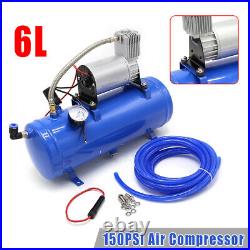 Air Compressor 150psi with Universal 6 Liter Tank Train Air Horn Kit DC 12V New