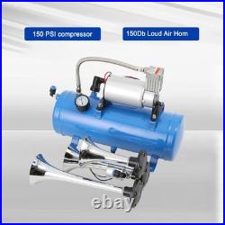 Air Compressor 3 Horn with 6 Liter Fuel Tank 12 V Train Horn Kit 150PSI 150DB