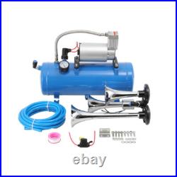Air Compressor 4 Trumpet 150dB with 6 Liter Tank 12V Train Air Horn Kit 150PSI