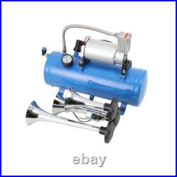 Air Compressor 4 Trumpet 150dB with 6 Liter Tank 12V Train Air Horn Kit 150PSI