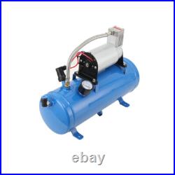 Air Compressor 4 Trumpet 150dB with 6 Liter Tank 12V Train Air Horn Kit 150PSI