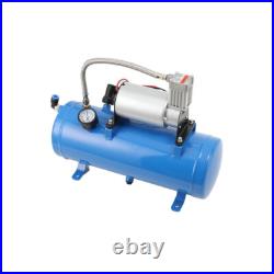Air Compressor 4 Trumpet 150dB with 6 Liter Tank 12V Train Air Horn Kit 150PSI