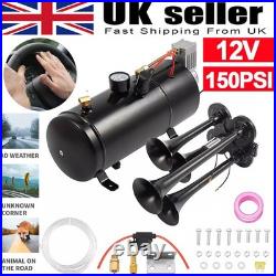 Air Compressor 4 Trumpet With 6 Liter Tank 12V For Train Air Horn Kit 12V 150PSI