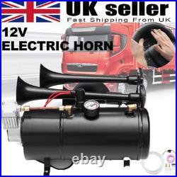 Air Compressor 4 Trumpet With 6 Liter Tank 12V For Train Air Horn Kit 150PSI