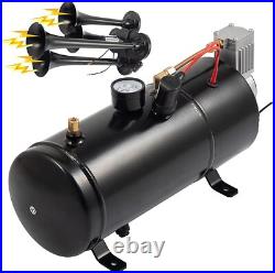 Air Compressor 4 Trumpet With 6 Liter Tank 12V For Train Air Horn Kit 150PSI