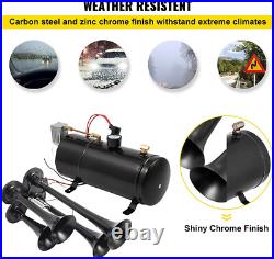 Air Compressor 4 Trumpet With 6 Liter Tank 12V For Train Air Horn Kit 150PSI