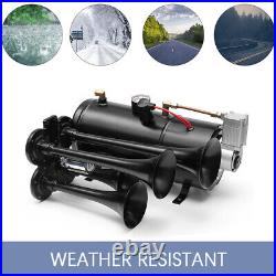 Air Compressor 4 Trumpet With 6 Liter Tank 12V For Train Air Horn Kit 150PSI