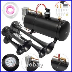 Air Compressor 4 Trumpet With 6 Liter Tank 12V For Train Air Horn Kit 150PSI