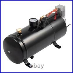 Air Compressor 4 Trumpet With 6 Liter Tank 12V For Train Air Horn Kit 150PSI