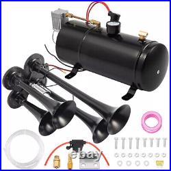 Air Compressor 4 Trumpet With 6 Liter Tank 12V For Train Air Horn Kit 150PSI UK