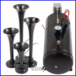 Air Compressor 4 Trumpet With 6 Liter Tank 12V For Train Air Horn Kit 150PSI UK