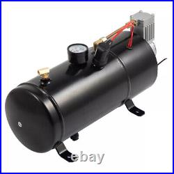 Air Compressor 4 Trumpet With 6 Liter Tank 12V For Train Air Horn Kit 150PSI UK