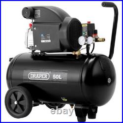 Air Compressor 50 Litre Direct Drive 1.5kW 2hp 230V 13A Draper 24981 Portable