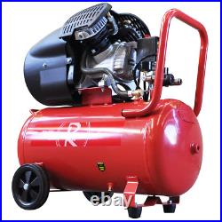 Air Compressor 50L Litre Electric V Twin 3HP Portable 2.2kw 116psi 5pc Tool Kit