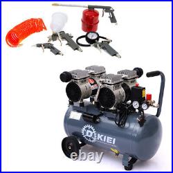 Air Compressor 50L Litres Low-Noise Oil Free 3.5HP 8 Bar 9.6CFM Portable Wheels