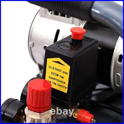 Air Compressor 50L Litres Low-Noise Oil Free 3.5HP 8 Bar 9.6CFM Portable Wheels