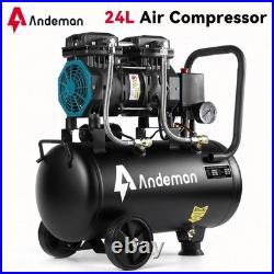 Air Compressor Electric 24L Litre 1.5HP 1500w Oil Free 8bar 7.42CFM Low noise