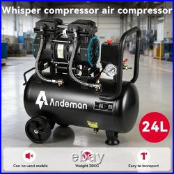Air Compressor Electric 24L Litre 1.5HP 1500w Oil Free 8bar 7.42CFM Low noise