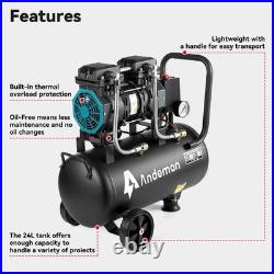 Air Compressor Electric 24L Litre 1.5HP 1500w Oil Free 8bar 7.42CFM Low noise