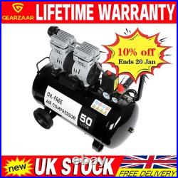 Air Compressor Low Noise 50 Litre Oil Free 220V 1600RPM BrandNew Brand UK Best