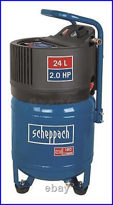 Air Compressor Oil Free 24 Litres Scheppach Hc24v 2hp Tank Vertical Direct Drive