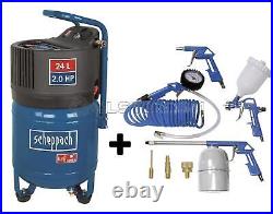 Air Compressor Oil Free 24 Litres Scheppach Hc24v Vertical + 8 Pcs Tool Kit