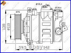 Air Con Compressor for Audi A1 TFSi CAXA 1.4 Litre (11/2011-04/2015) Genuine NRF