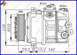 Air Con Compressor for Audi A3 TFSi CJSA 1.8 Litre (04/2012-08/2016) Genuine NRF