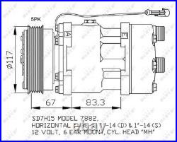 Air Con Compressor for Citroen Relay HDi 2.8 Litre (09/2000-04/2002) Genuine NRF