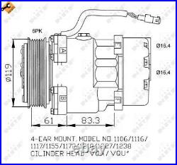 Air Con Compressor for Citroen XM 3.0 Litre Petrol (05/1989-06/1994) Genuine NRF