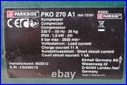 Air compressor 24 Litre 1.8kw 2.5HP 8 bar 103l/min Lidl Parkside PKO 270 A1
