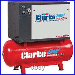 Air compressor Clarke SSE36C270N 30cfm 270Litre 7.5HP Low Noise Piston