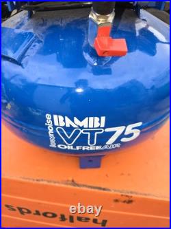 BAMBI VT75 Compressor Ultra Quiet Air Oil-Free Professional 24 Litres, 0.75