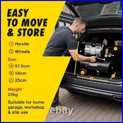 Bimson Power Oil Free Air Compressor, 24 Litre Tank Capacity 230V Black Low