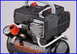 Black+Decker 6 Litre Portable Air Compressor 230 V Home Domestic Garage DIY