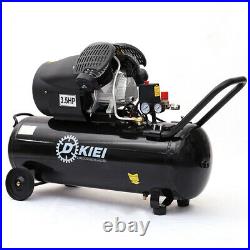 Black Powerful 100L Litre Air Compressor 3.5HP 14.6CFM Engine Workshop with Wheels
