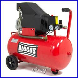 Bloggs Air Compressor 50 Litre 2.5hp 8bar 115psi 9.5cfm 230v 50L Ltr with Wheels