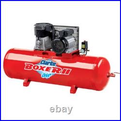 CLARKE AIR COMPRESSOR BOXER II 18/200 O/L 18CFM 200 LITRE 4HP BELT DRIVEN 230v