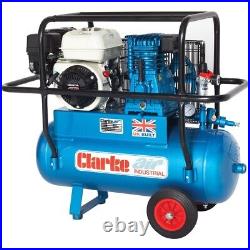 CLARKE XPPH15/50 15CFM 50LITRE 6.5HP PORTABLE PETROL AIR COMPRESSOR WITH CAGE La