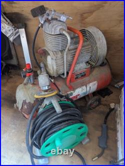 Clarke 50 litre Air Compressor Twin Outlet & 30m Hose On Reel Clarke 50 litre Air Compressor Twin Outlet & 30m Hose On Reel
