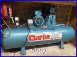 Clarke Air Compressor 160 Litre Tank with Extendable Air Hose Used