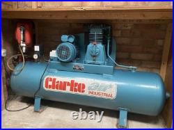 Clarke Air Compressor 160 Litre Tank with Extendable Air Hose Used
