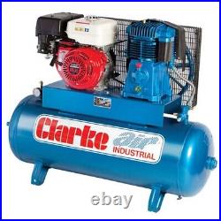 Clarke Air Compressor Petrol Sp27ec150 150 Litre Stationary 23 Cfm Elec Start