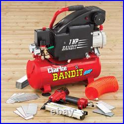 Clarke Bandit IV 8 Litre Air Compressor With Air Gun Kit 2241007 Clarke Bandit IV 8 Litre Air Compressor With Air Gun Kit 2241007