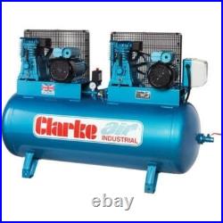 Clarke Industrial Air Compressor XE37 270 (OL) 36cfm 270 Litre 2 x 4HP (230V) Clarke Industrial Air Compressor XE37 270 (OL) 36cfm 270 Litre 2 x 4HP (230V)
