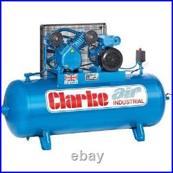 Clarke Industrial Air Compressor Xev16 150 Litre Tank 3hp 14 Cfm 400 Volt 209227