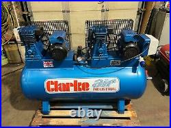 Clarke XE29/270 (OL) 28cfm 270Litre 2x3HP Industrial Air Compressor (230V)