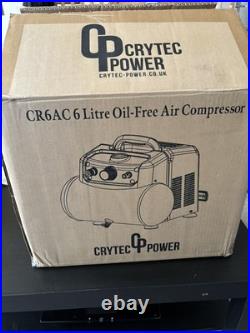 Crytec CR6AC 6 ltr Capacity Oil Free Air Compressor 1.2KW 6.3 CFM 8 BAR 1.5HP