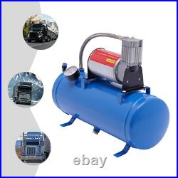 DC 12V Air Compressor 100psi with Universal 6 Liter Tank Train Air Horn Kit New